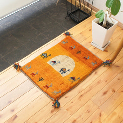 秋の目玉品】ペルシャ ギャッベ ミニランナー 110×40 アイボリー