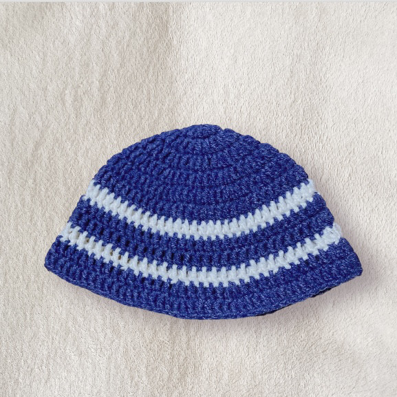 クロシェハット　クラッシャーハット　バケットハット　手編み　男女兼用