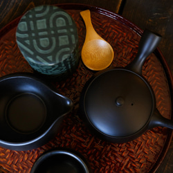 愛知県常滑産・梅原タツオさんのつくる常滑急須・浅袋・ノタ打ち・220cc 10枚目の画像