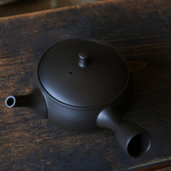 愛知県常滑産・梅原タツオさんのつくる常滑急須・浅袋・ノタ打ち・220cc 3枚目の画像