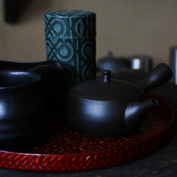 愛知県常滑産・梅原タツオさんのつくる常滑急須・浅袋・ノタ打ち・220cc 11枚目の画像