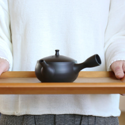 愛知県常滑産・梅原タツオさんのつくる常滑急須・浅袋・ノタ打ち・220cc 12枚目の画像