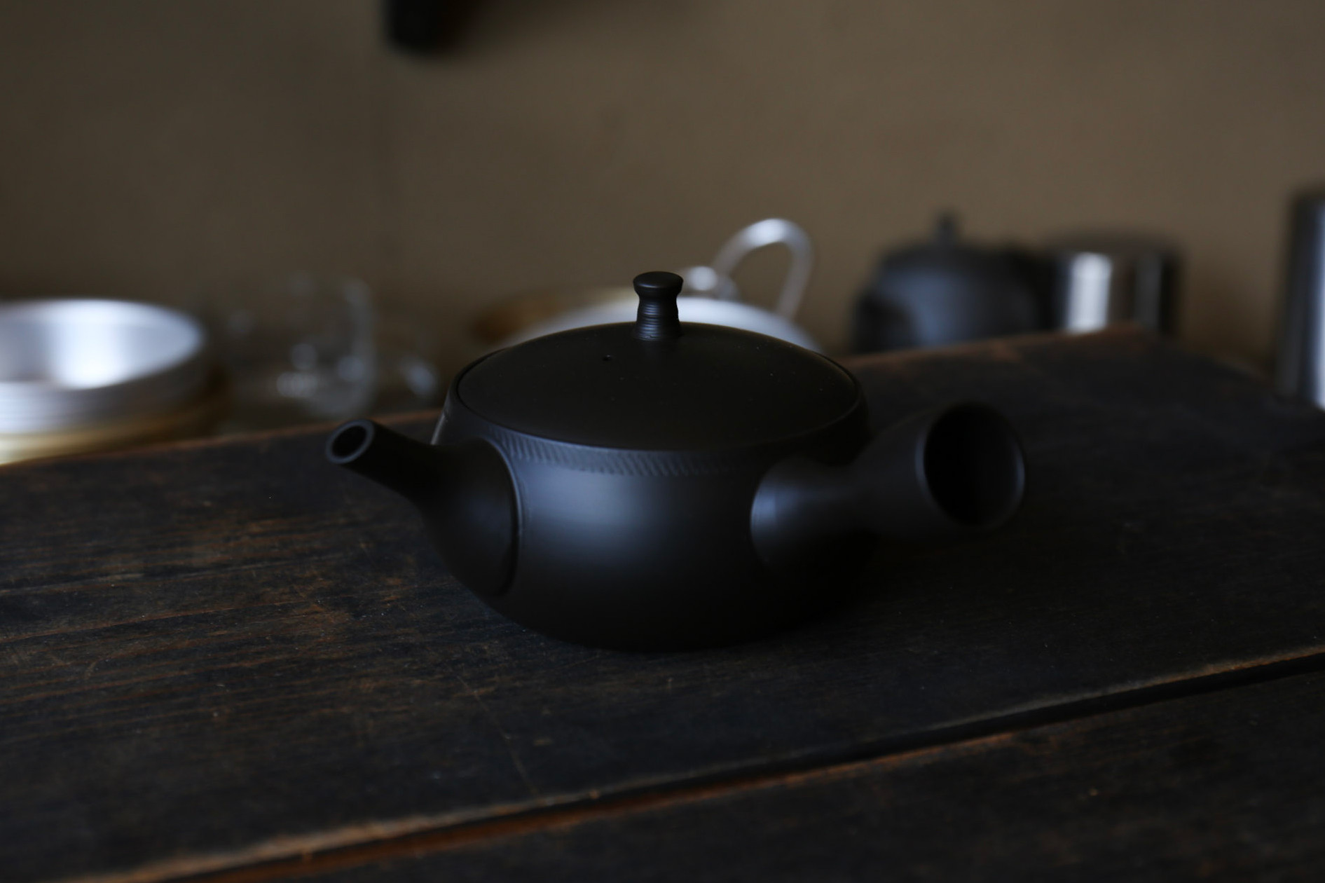 愛知県常滑産・梅原タツオさんのつくる常滑急須・浅袋・ノタ打ち・220cc