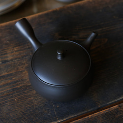 愛知県常滑産・梅原タツオさんのつくる常滑急須・浅袋・ノタ打ち・220cc 2枚目の画像