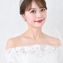 JT18  結婚式　ジルコニア　挙式　ウェディング　ビジュー　プリンセス　王冠　ダイヤモンド風　大きめティアラ 2枚目の画像
