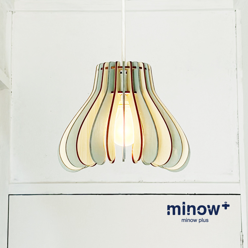 木製ペンダントライト「マッシュ（ピスタチオ）」｜くすみカラー｜北欧テイスト｜ナチュラルインテリア｜やさしい灯り