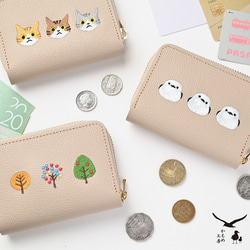 お札が折れない コンパクトウォレット 【 シュリンクレザー 刺繍