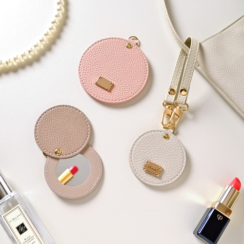 ラウンドミラー mini 【 simple 】 名入れ ネームプレート バッグ