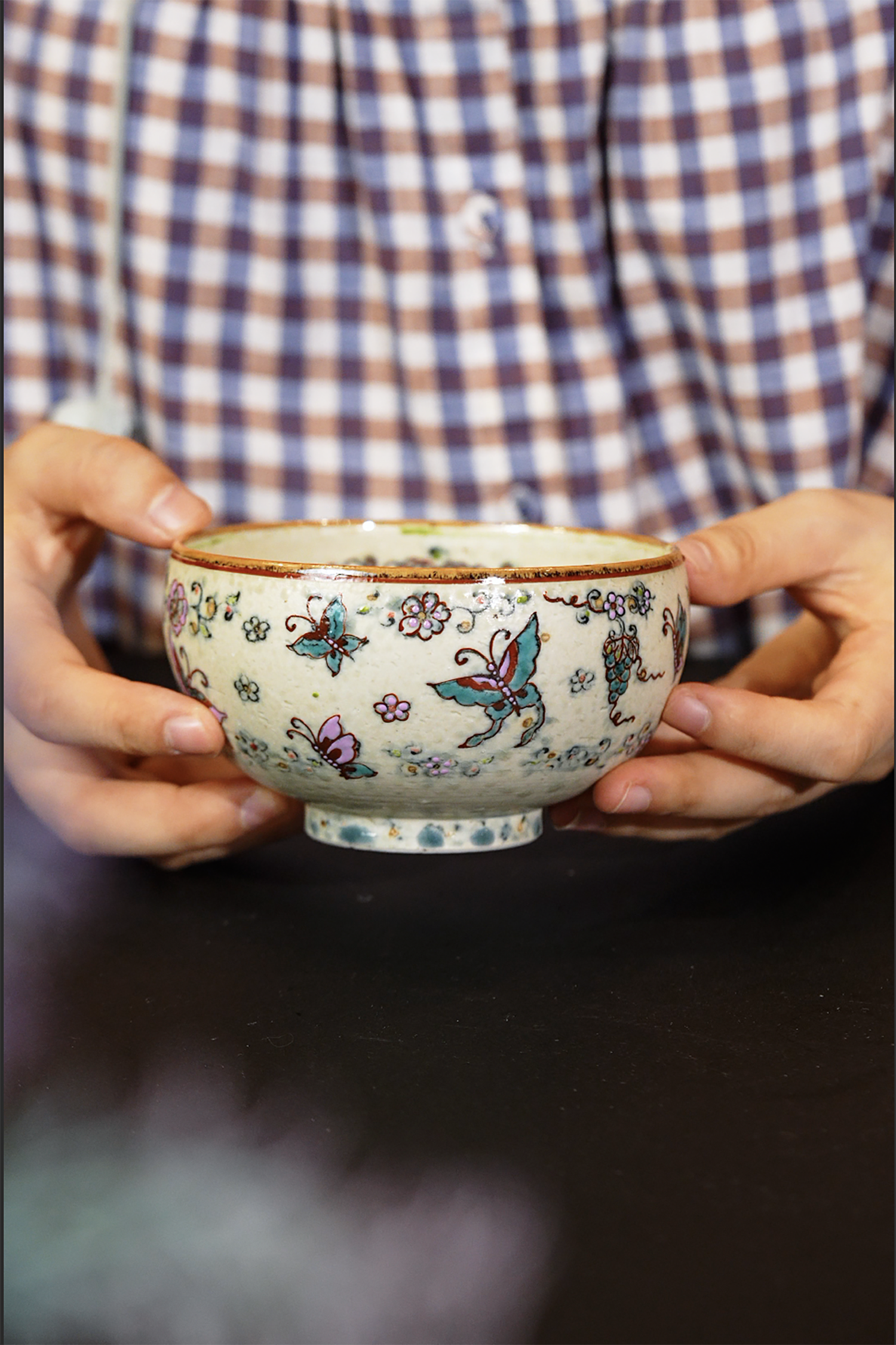 詩瓷集｜浪漫なアフタヌーンティーシリーズ 手描き青花磁＋釉上彩 蝶恋花図 景徳鎮ハンドメイド多用途ボウル（サラダ碗・麺碗