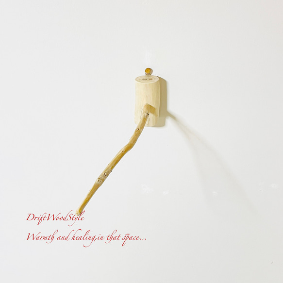 流木インテリア 40ｃｍの流木枝を使った小鳥の止まり木 インコの壁掛けパーチ ピン止めタイプ ビス止め変更可 N3 7枚目の画像