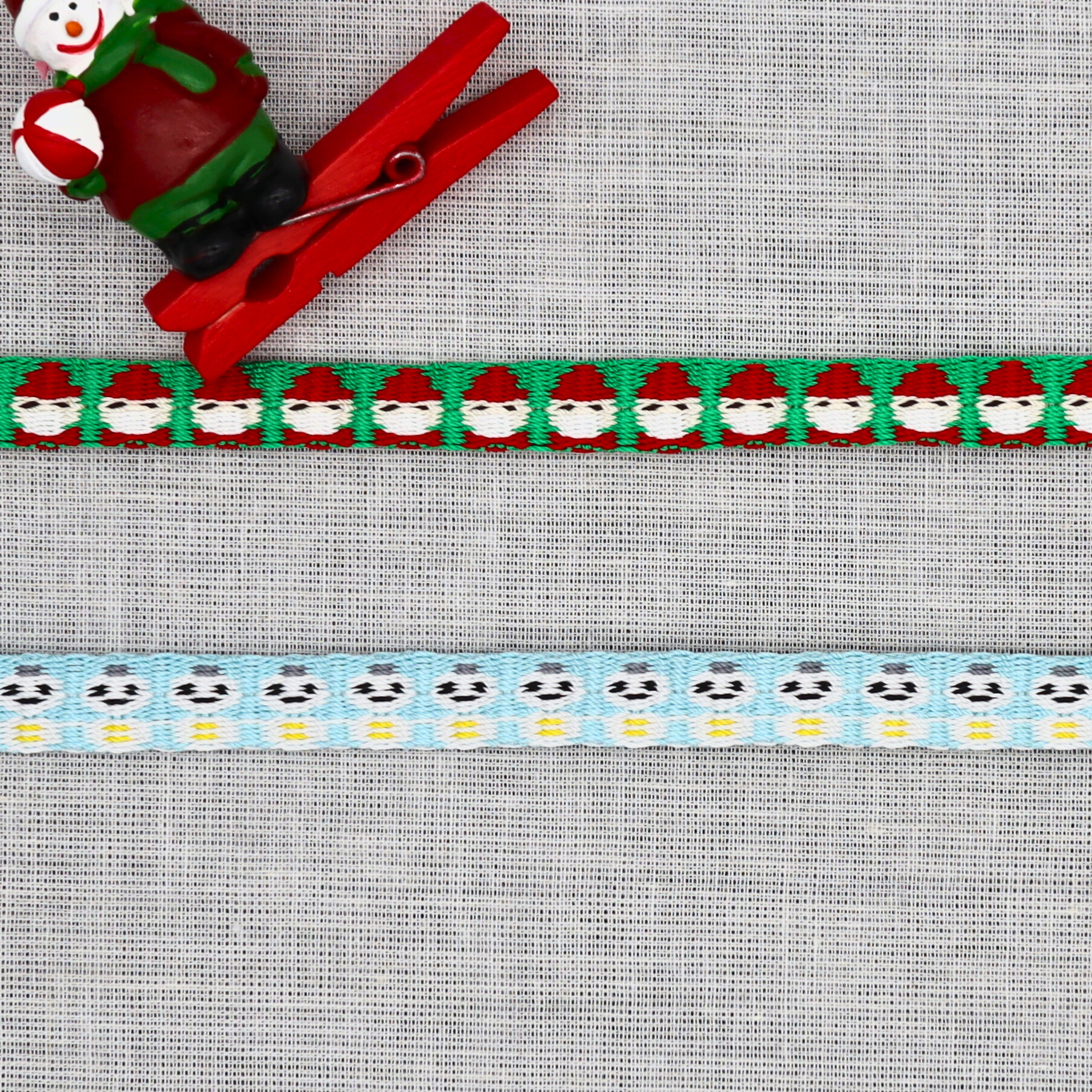 サンタクロース・雪だるま三分紐　ART帯締め・絹　手織り帯締め 5,460円