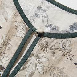 高品質、精緻設計的上衣，短袖法式袖襯衫，100% 亞麻，顏色協調的襯衫，250807-1 第3張的照片