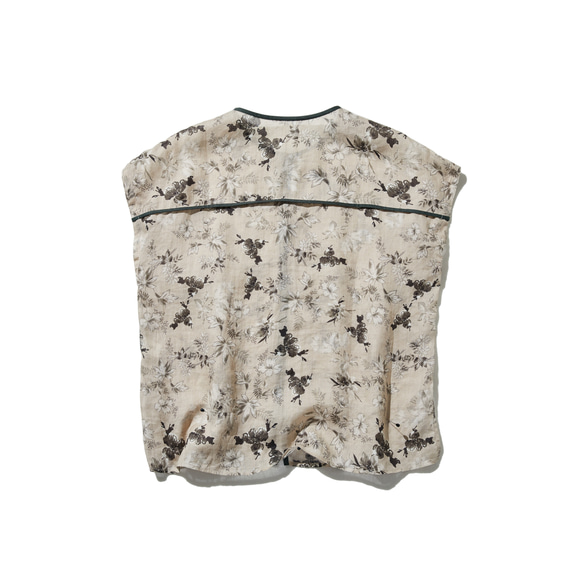 高品質、精緻設計的上衣，短袖法式袖襯衫，100% 亞麻，顏色協調的襯衫，250807-1 第6張的照片