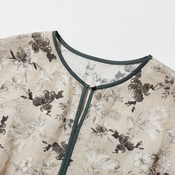 高品質、精緻設計的上衣，短袖法式袖襯衫，100% 亞麻，顏色協調的襯衫，250807-1 第2張的照片