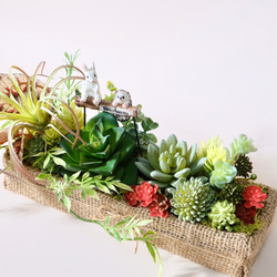 ❤︎かわいいスクエアバスケット❤︎多肉植物寄せ植えそのまま飾れる