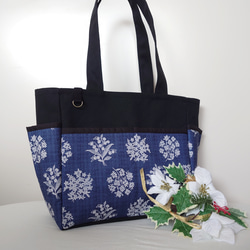 再入荷‼️ ꕤ受注製作ꕤ もこもこ花 サイドポケット 肩掛けトート