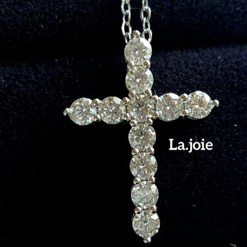 最高級モアサナイト / クロスネックレス / 3ｍｍ 最高級モアサナイト / クロスネックレス / 3mm 最高品質モアサナイト