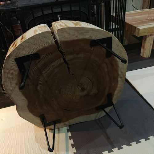 杉の丸太の年輪テーブル 天板極厚サイズ ローテーブル・リビング