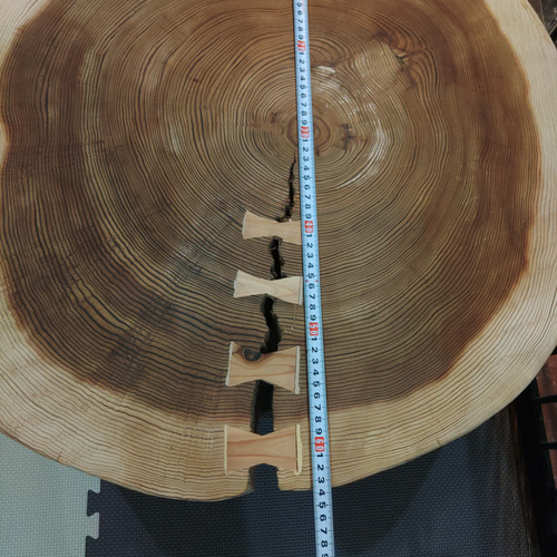 杉の丸太の年輪テーブル 天板極厚サイズ ローテーブル・リビング