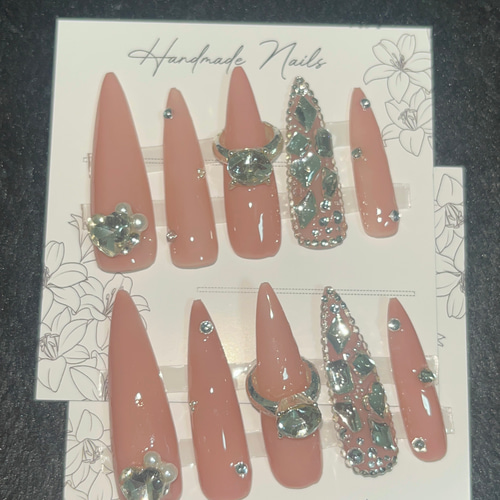 ネイルチップ リング 埋めつくし ギャルネイル ワンホン ちゅるん 韓国