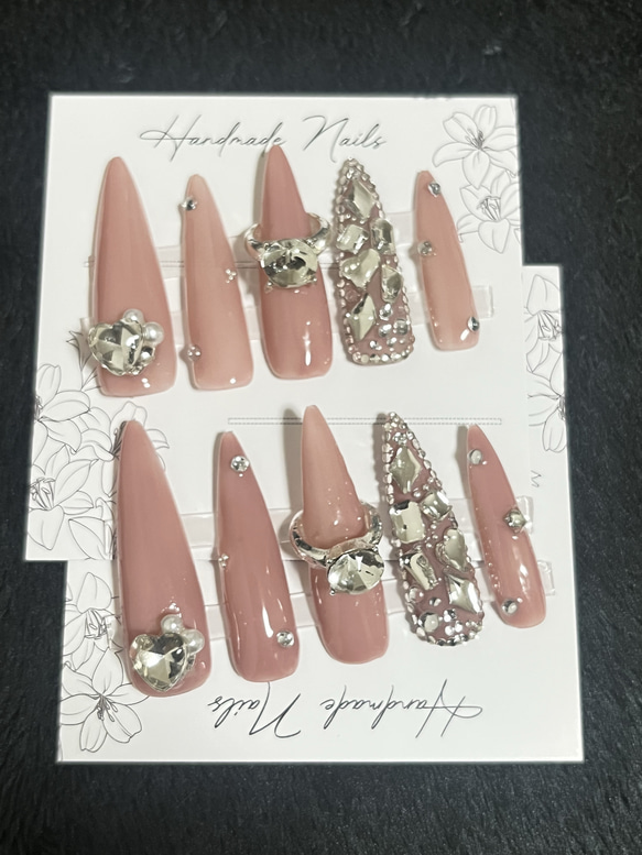 オーダーネイルチップ♡くすみブラウンフレンチガーリー量産型サブカル韓国地雷原宿 オーダーネイルチップ♡くすみブラウンフレンチガーリー量産型