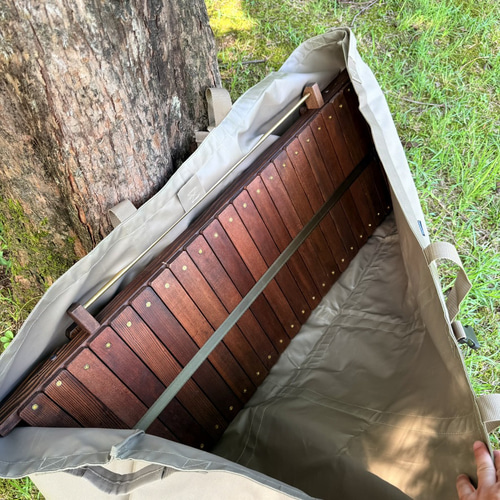 IGT対応 折りたたみハンドメイドテーブル｜松材 ウォルナット