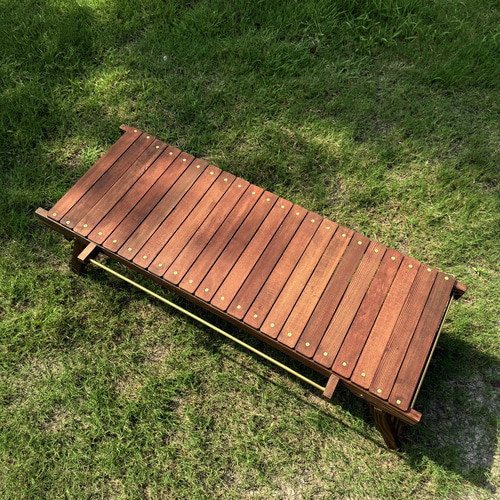 IGT対応 折りたたみハンドメイドテーブル｜松材 ウォルナット