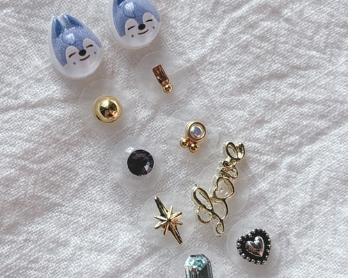 耳つぼジュエリー 10粒 スキズー 推し活 推しカラー ソンムル 耳ツボ