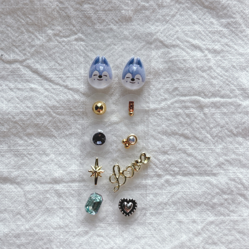 耳つぼジュエリー 10粒 スキズー 推し活 推しカラー ソンムル 耳ツボ