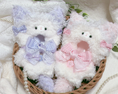 うさぎ　ねこ　ぬいぐるみ　ドール　キーホルダー　まとめ売り　フリル　レース ぬいぐるみ用 着ぐるみ ぬい服 ねこ ネコ フリル レース ぬいぐるみ