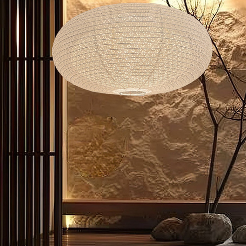 岐阜落水和紙二重提灯照明ペンダント1灯灯具付き径59㎝高さ30