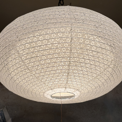 岐阜落水和紙二重提灯照明ペンダント1灯灯具付き径59㎝高さ30