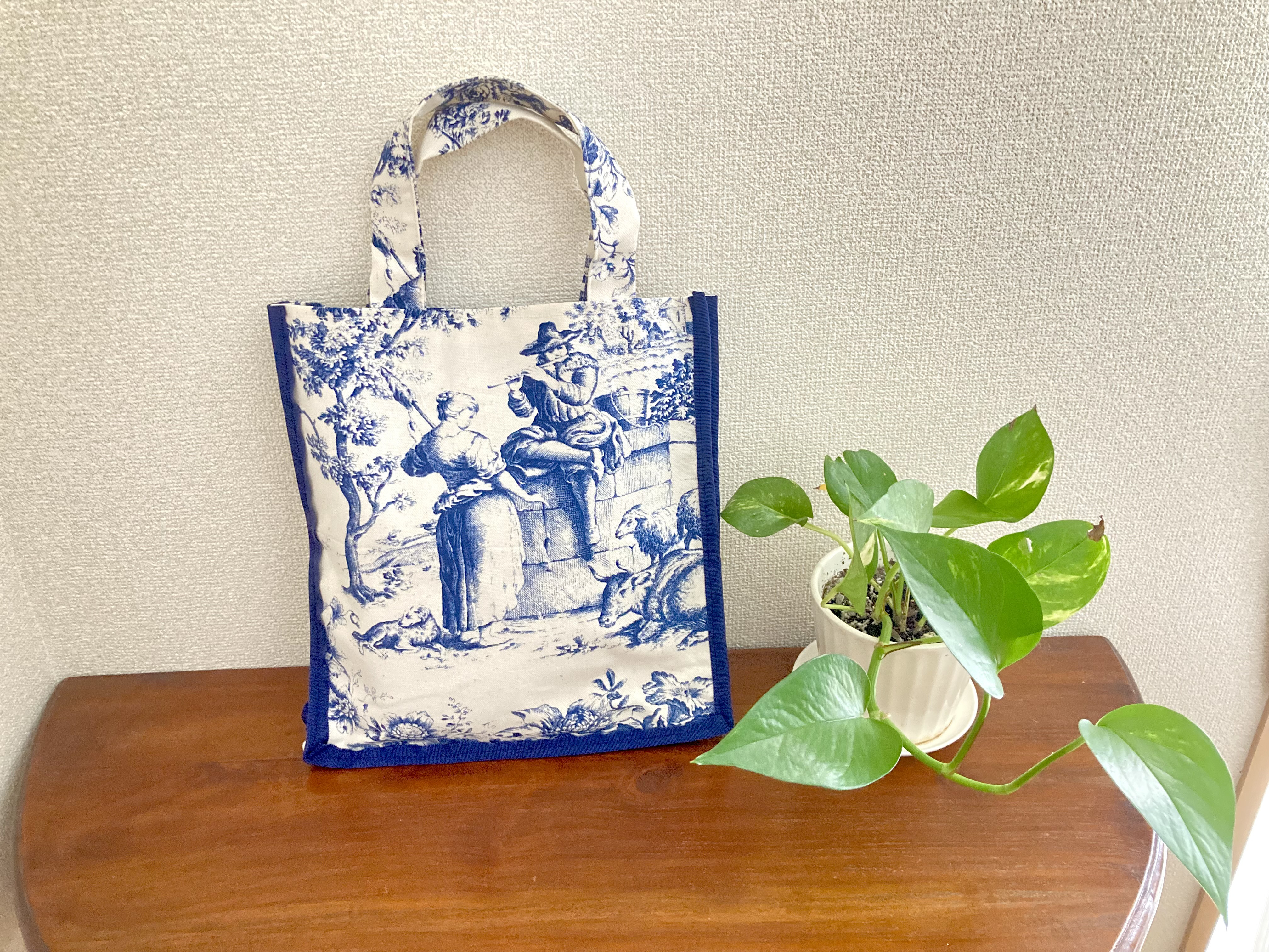 Toile de jouy 普段使いトートバッグサブバッグとしても！