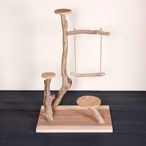 流木の止まり木、流木のブランコ、バードスタンド、止まり木、流木