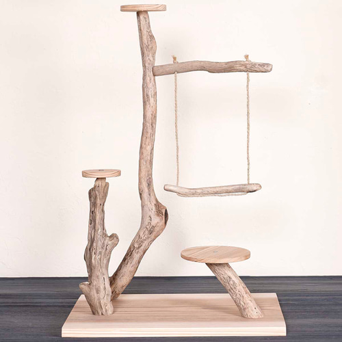 流木の止まり木、流木のブランコ、バードスタンド、止まり木、流木