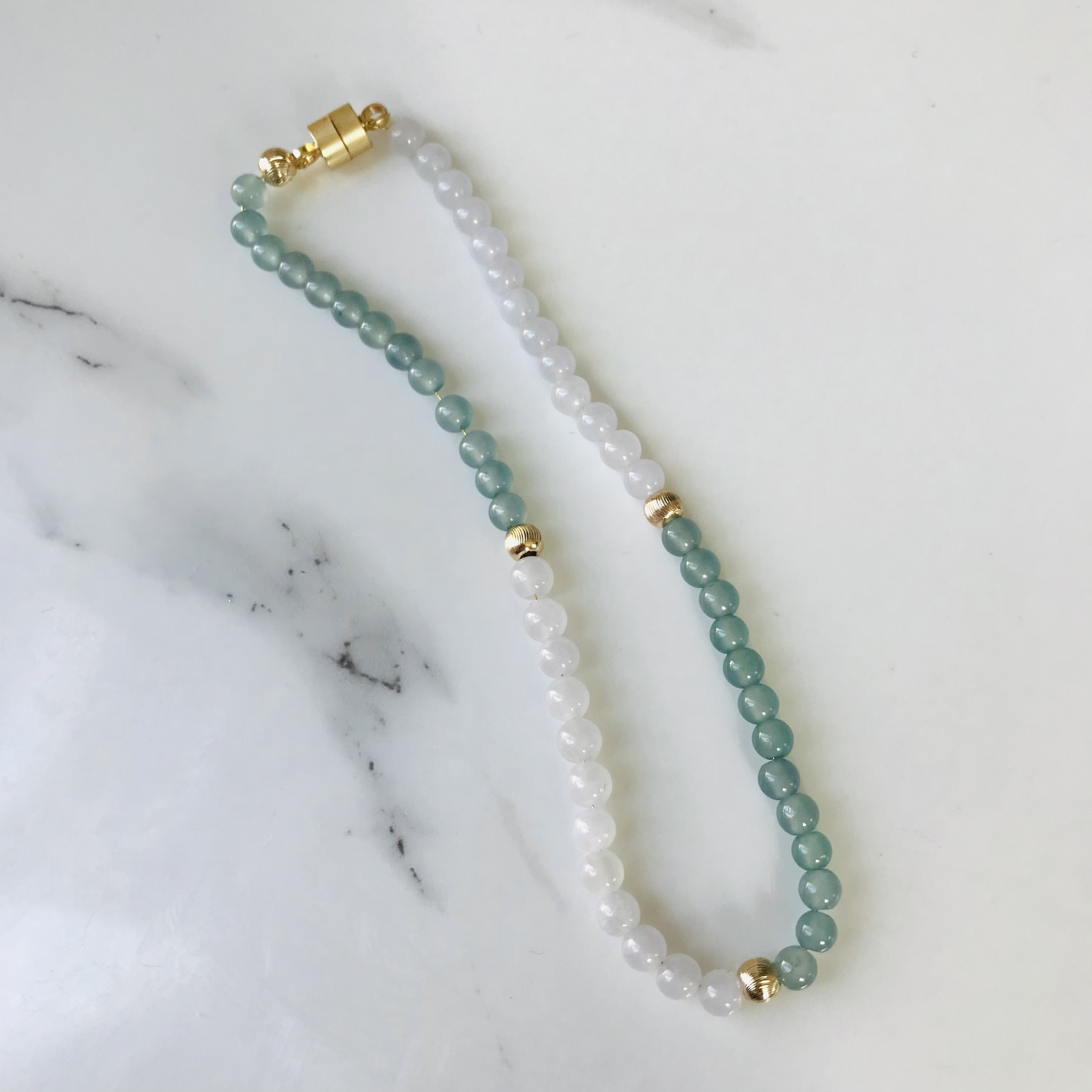 [B297-001］ ジェイド　JADE ヒスイ　本翡翠　ブレスレット　天然石　ミャンマー産　14kgf