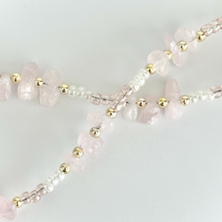 鵝卵石和串珠手鍊 - 玫瑰石英（手鍊式智慧型手機配件）[補貨] 第4張的照片