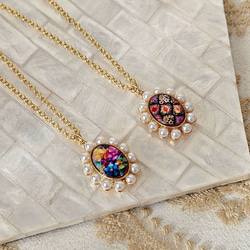 天然貝 螺鈿アート ★ オーバル ネックレス （ 60cm+5cm アジャスター付 )｜ Ayuプロデュース ペンダント 5枚目の画像