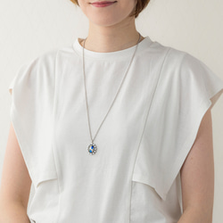 天然貝 螺鈿アート ★ オーバル ネックレス （ 60cm+5cm アジャスター付 )｜ Ayuプロデュース ペンダント 8枚目の画像