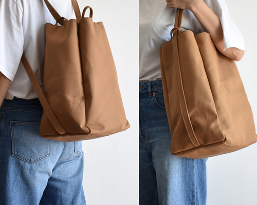 VERTICAL2 TOTE BAG (モカ/ベージュ)2WAY リュック 帆布 トートバッグ