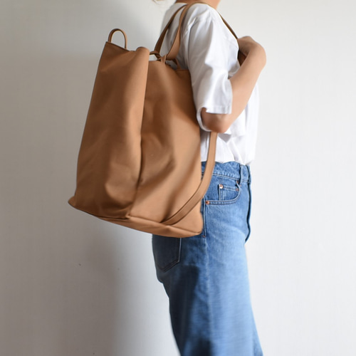 VERTICAL2 TOTE BAG (モカ/ベージュ)2WAY リュック 帆布 トートバッグ