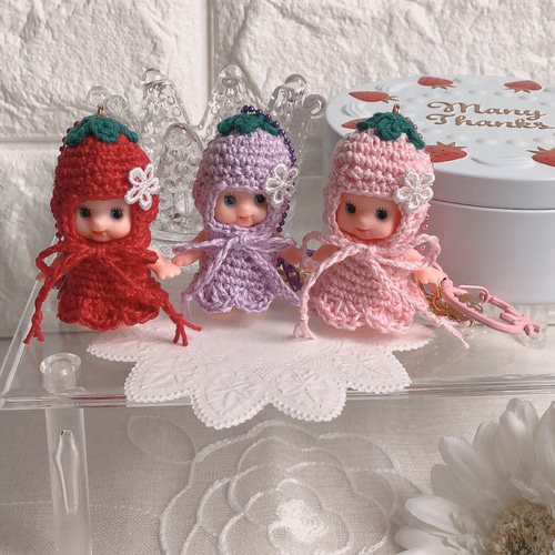 いちごになりたいキューピーちゃん♪ 人形 あみぐるみ 着ぐるみ