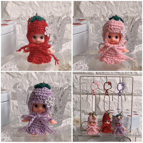 いちごになりたいキューピーちゃん♪ 人形 あみぐるみ 着ぐるみ