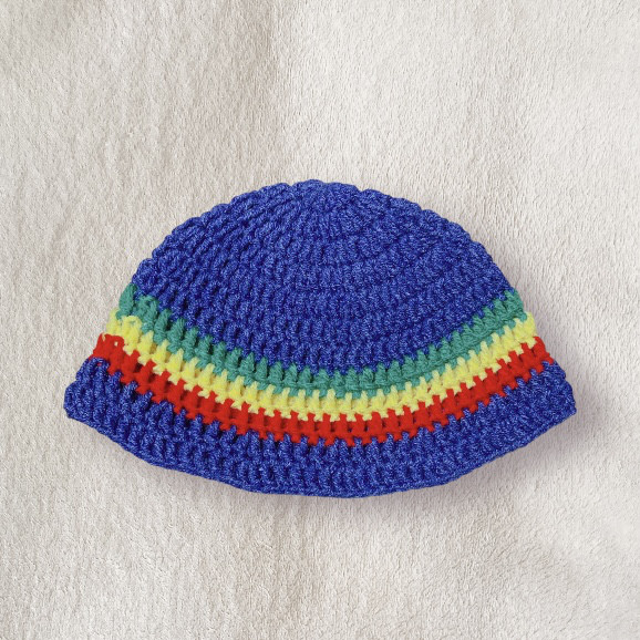 クロシェハット　クラッシャーハット　バケットハット　手編み　男女兼用