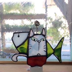 ビンテージ風ガラスを使ったフォトフレーム・ブルーラインの落ち着いた