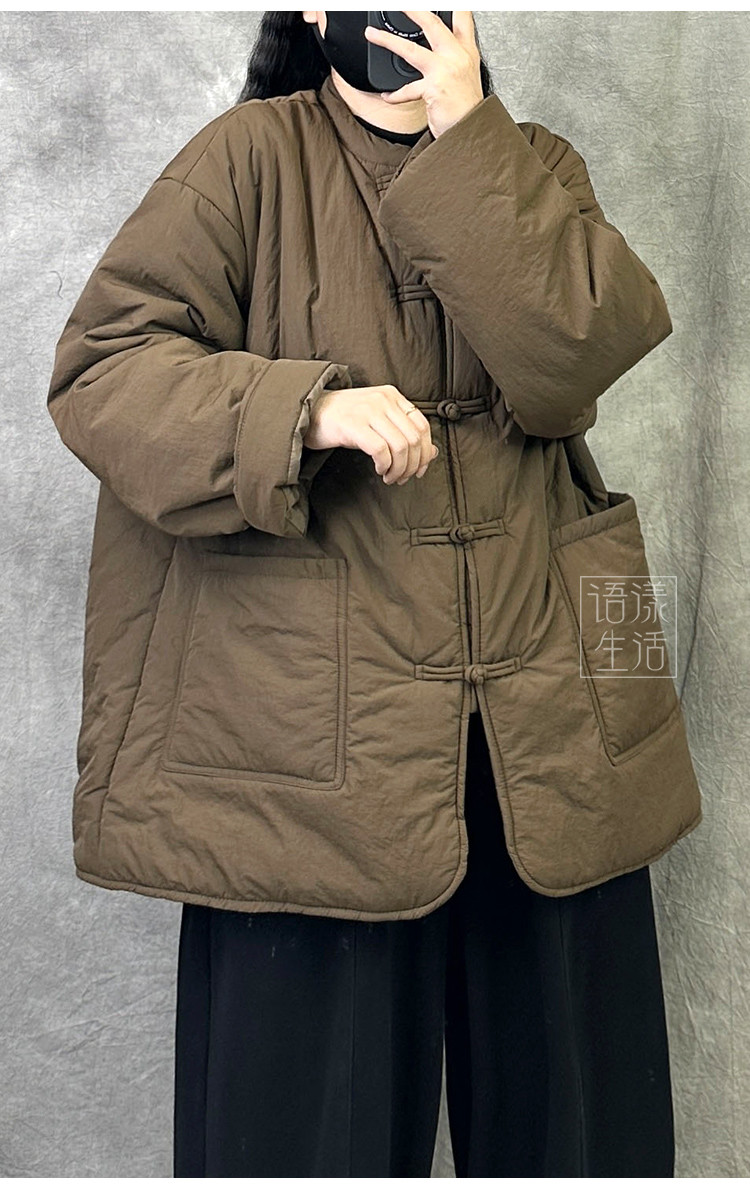 オリジナル新レトロショート丈綿入れ女性2025年新型冬洋風ビッグサイズ保温