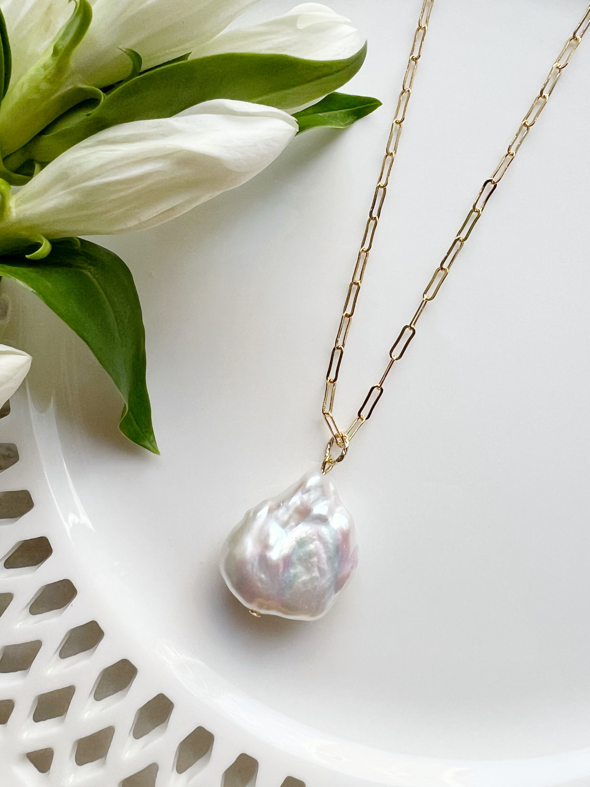 14KGF バロックパール ネックレス