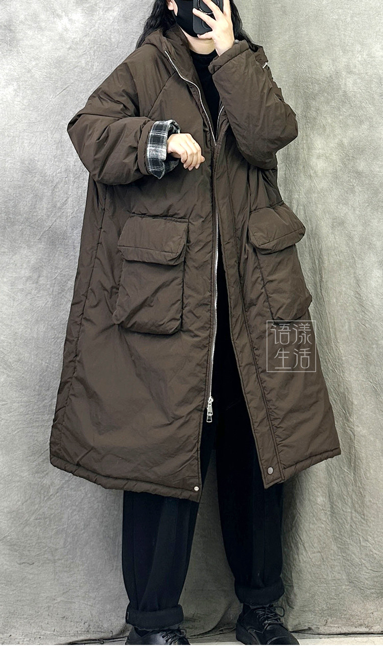 オリジナルレトロロング綿入れ女性冬2025年新型爆款ファッションビッグサイズ厚手保温