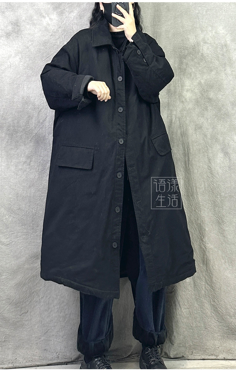 オリジナルレトロ風コート綿入れ女性秋冬2025年新型爆款潮大サイズカジュアル厚手保温