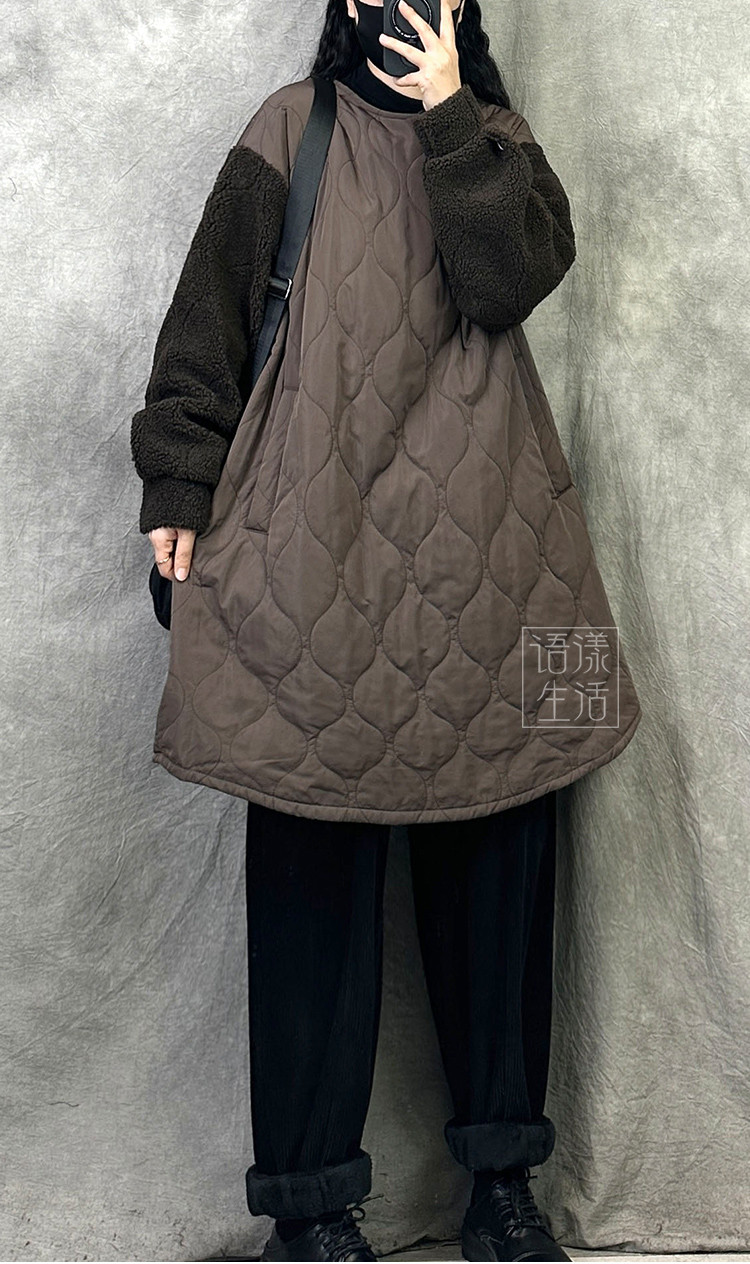 オリジナルデザインジョイントキャップ綿入り衛衣綿服女性2025年新型冬のゆったり大型サイズファッション保温